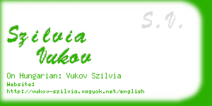 szilvia vukov business card